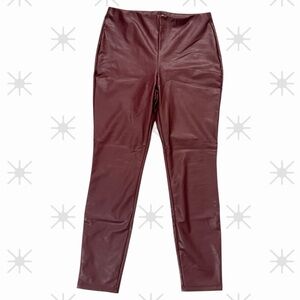 Express Maroon Faux Leather Pants